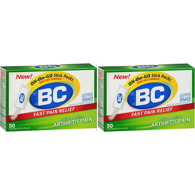 BC POWDER ARTHRITIS FORMULA POWDERS 50ct ( 2 boxes)  GREEN ^