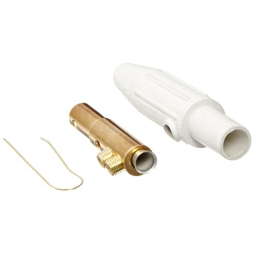 Marinco CLM2F-B CLM Cam Type, Series 15 Mini Inline, Single Pin Connector, 150 Amp, 600 Volt, 8 - #2 AWG, Female - White (B)