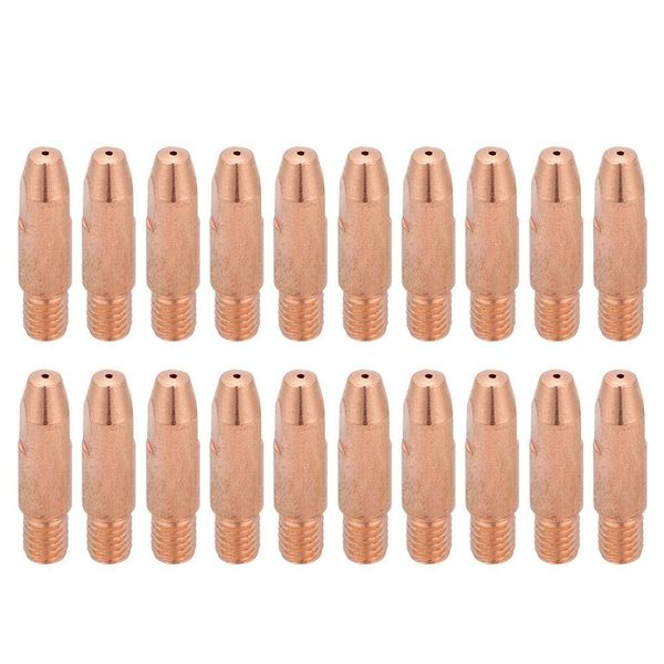 Copper Contact Tips, 20Pcs Welding Torch Tips, M6 Welding Gun Accessory Gas Nozzle Tips for Binzel 24KD MIG/MAG Welding Torch, Welding Torch Consumables(1.0mm)