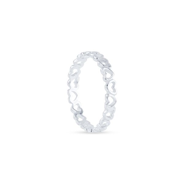 Solid 925 Sterling Silver Heart Stacking Ring 2.5mm Band in Sizes G-Z (H)