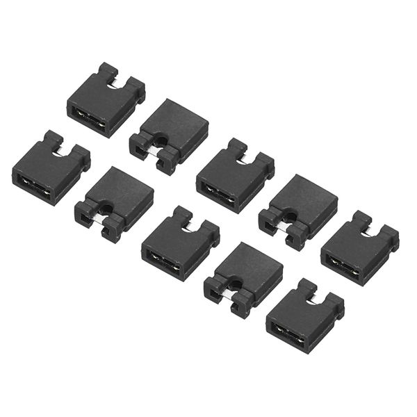 sourcing map 2,54mm Jumperkappe Standard Leiterplatten Jumper Kappen Shunts Kurzschluss Verbindung Stiftblöcke, Schwarz 50 Stück