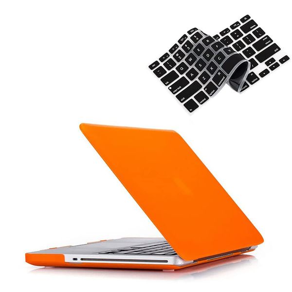 RUBAN Case Compatible with MacBook Pro 15 inch 2011 2010 2009 Release A1286, Plastic Hard Case Shell and Keyboard Cover for Older Version MacBook Pro 15 Inch with CD-ROM (Orange)