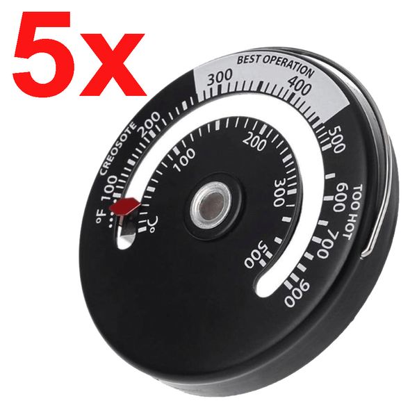 5x Wood Stove Thermometer Magnetic Stove Pipe Thermometers Temperature Gauge