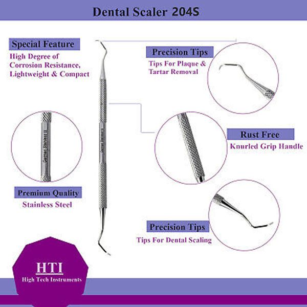 Sickle Scaler 204S Double End Periodontal Dental Instruments NEW Stainless Steel