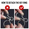 KeyUnity KM01 Titanium Carabiner Keychain Clip Quick Release EDC Key Holder Organizer with Keyring
