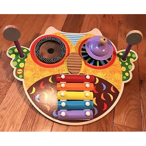 Alex Brand Wooden Owl Musical Eductional Toy Toddler Preschool Percussion Cymbal