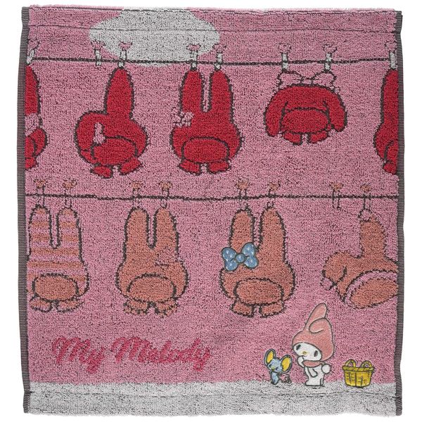 Marushin 3005048000 Sanrio My Melody Hand Towel, 13.4 x 14.2 inches (34 x 36 cm), My Melody's Laundry, 100% Cotton