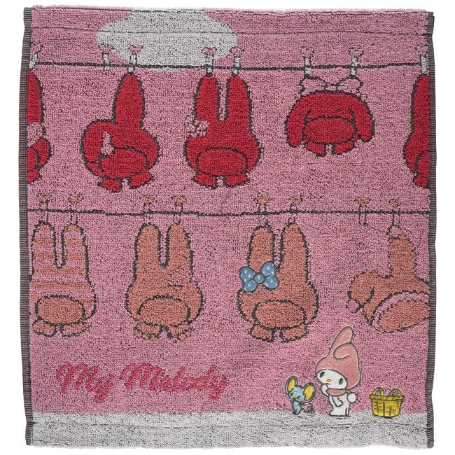 Marushin 3005048000 Sanrio My Melody Hand Towel, 13.4 x 14.2 inches (34 x 36 cm), My Melody's Laundry, 100% Cotton