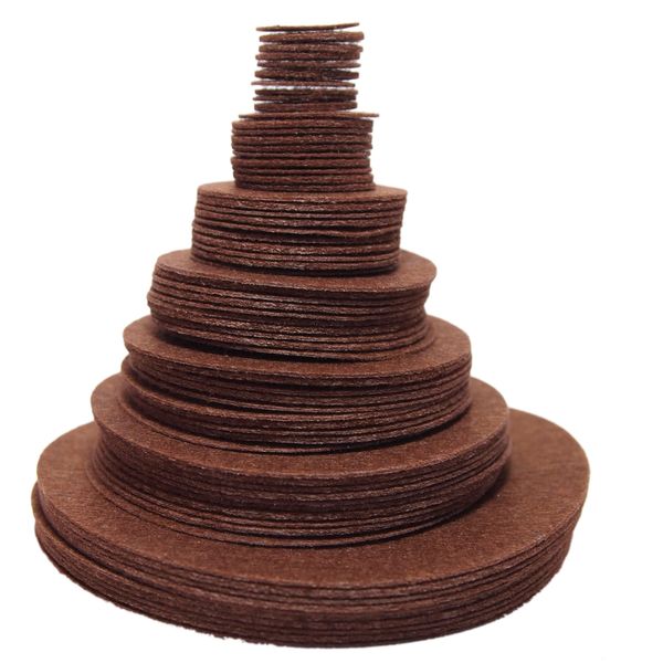 Playfully Ever After Brown Stiff Felt Circle (3/4 to 4 inch Mixed Size Pack - 54pc)