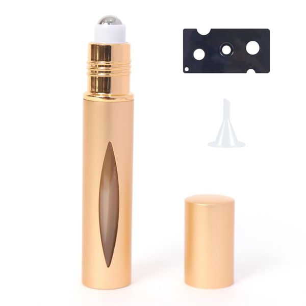 [kissa de kissa] Atomizer Roll-on Bottle Roll-on Container x Perfume Essential Oil Refill Container, 0.3 fl oz (10 ml) x "Funnel with Bottle Opener" (Silver)