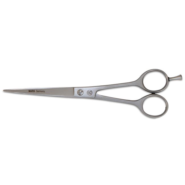 Mars Professional Stainless Steel Curved Scissors Shears, Nickel Finish,7" Length