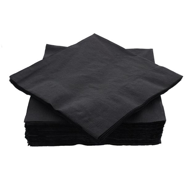 Amcrate Big Party Pack 40 Count Black Dinner Napkins Tableware- Ideal for Wedding, Party, Birthday, Dinner, Lunch, Cocktails. (7” x 7”)