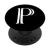 Letter P PopSocket Grip P Initial Monogram Style White Black PopSockets PopGrip: Swappable Grip for Phones & Tablets