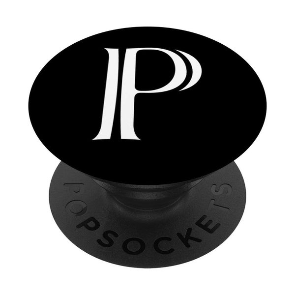 Letter P PopSocket Grip P Initial Monogram Style White Black PopSockets PopGrip: Swappable Grip for Phones & Tablets
