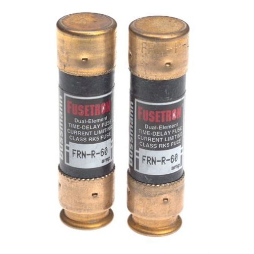 Bussmann BP/FRN-R-60 60 Amp Fusetron Dual Element Time-Delay Current Limiting Class RK5 Fuse, 250V Carded UL Listed, 2-Pack by Bussmann