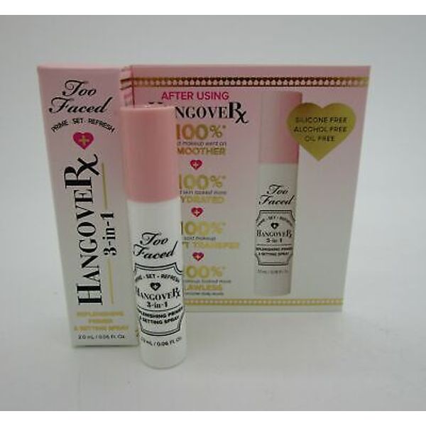 TOO FACED Hangover RX Replenishing Face Primer A Setting Spray TRIAL SZ 0.06 oz