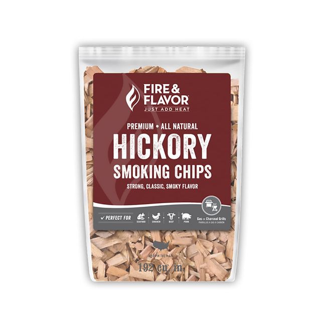 Fire & Flavor Premium All Natural Wood Chips for Smoker - Wood Chips for Smoking - Smoker Wood Chips - Smoker Accessories Gifts for Men and Women - Hickory - 2lbs