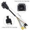 ZOOKOTO 4 Flat to 7 Way Blade Trailer Adapter Electrical Connector with Connector Socket Mounting Bracket