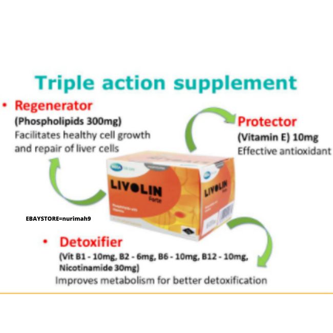 Livolin Forte Liver Cleanse Detox Vitamin Supplement (2 Boxes X 50 Tablets)