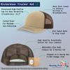 Richardson Trucker Hat Ecuador Soccer Polyester Baseball Cap Khaki Coffee Design Only