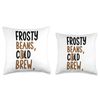 Frosty Beans Cold Brew Latte Iced Coffee Lover Caffeine Throw Pillow