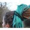 DreadLab - Bendable Spiral Dread Ties (30cm, Black with Green Thread)