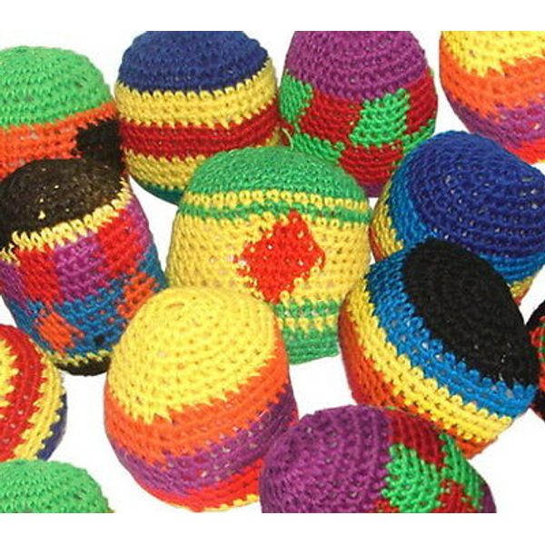 WHOLESALE LOT 48 KICK BALLS WOVEN HACKY SACK FOOT BALLS BAGS HACKEY PARTY