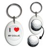 BadgeBeast.co.uk I Love My Collie - White Golf Ball Marker Key Ring