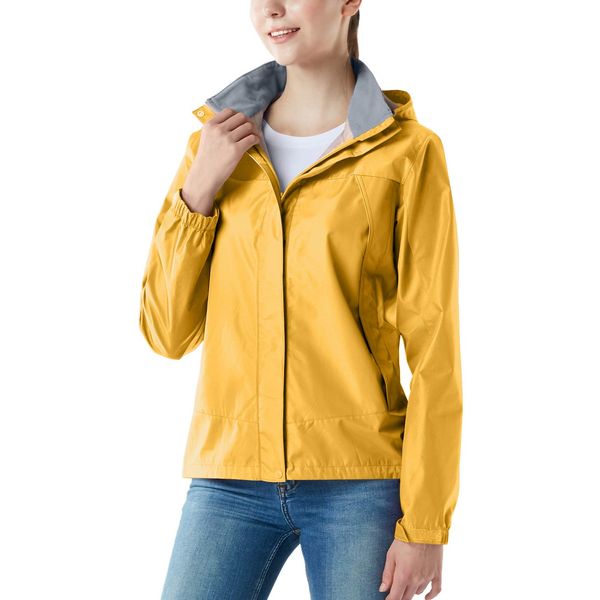 Tesla Women's Rainwear, Waterproof, Water Repellent, Breathable, Jacket, Windbreaker, Rain Suit, Outdoor, Rain Gear, Golf, Climbing, Outdoor, Bicycle, Motorcycle, Jacket (FET02) - Yellow