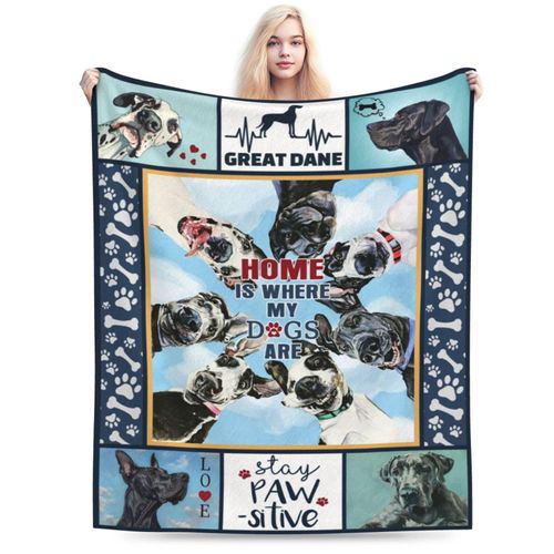 Great Dane Blanket Great Dane Throw Blanket Gifts for Dog Lover Girls Women Ultra Soft Cozy Fuzzy Plush Fleece Flannel Bedding Great Dane Stuff Blanket for Boys Kids Men Adults Bed Sofa 40"X50"