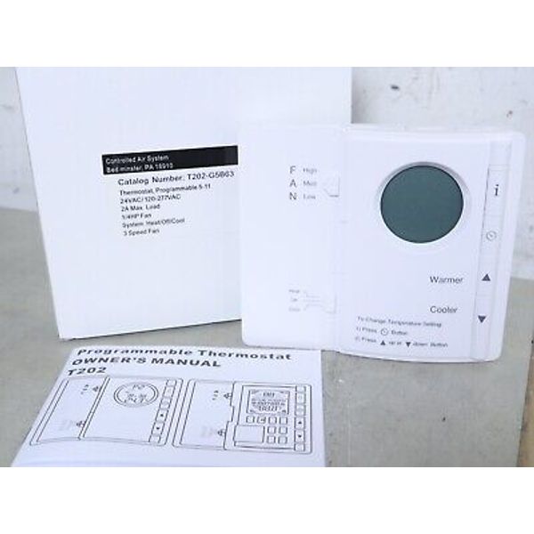 Controlled Air System T202-G5B63 Programmable Digital Thermostat 5-11 Heat/Cool