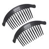 Parcelona French Arch Extra Large Black 13 Teeth Interlocking Side Hair Combs Pair