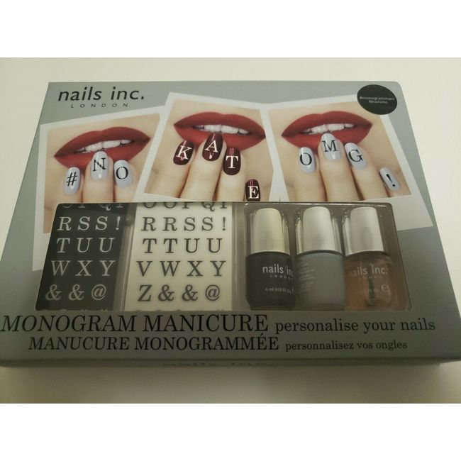NAILS INC. MONOGRAM MANICURE Collection Personalize Your Nails NIB