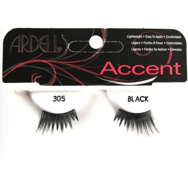 (LOT OF 4) Ardell ACCENT 305 Half Lashes Authentic Ardell Eyelashes Black