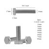 5 x Hex Head Set Screw Bolts M10 x 50mm, Fully Threaded,
