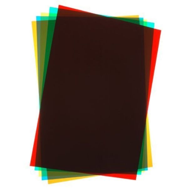 Coloured A4 Acetate - 6 Sheet Pack (Red, Yellow, Blue, Pink, Green, Clear) …