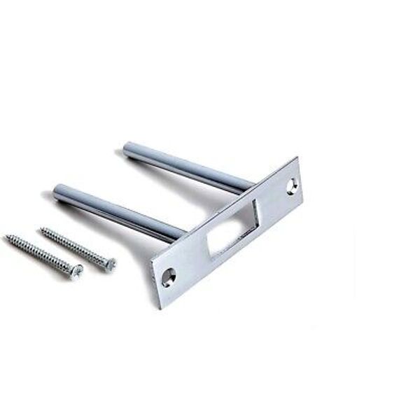 Home Security Door Reinforcement | Two Post Strike Plate | Satin Nickel