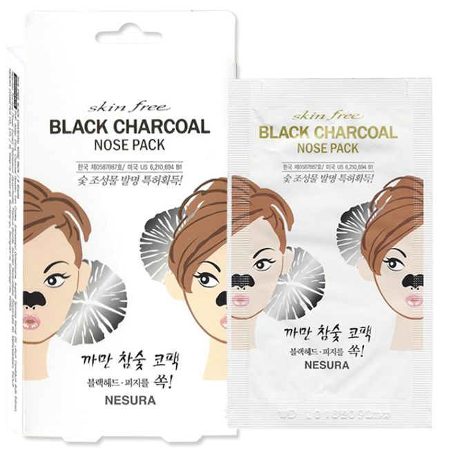 Neshura Skin Free Black Charcoal Nose Pack 8pcs