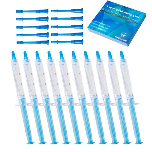 Pevor Teeth Whitening Gel Refill Kit - 3ml Whitening Gel Syringes 35% Carbamide Peroxide Tooth Whitener (10pcs)