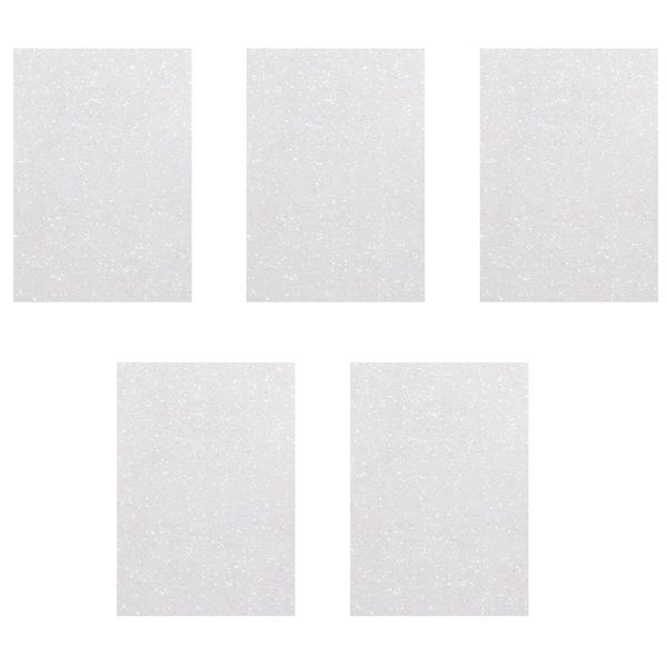 Mcoser 5PCS A4 Glitter Felt Fabric, White Glitter Sheets, Craft Felt Pack