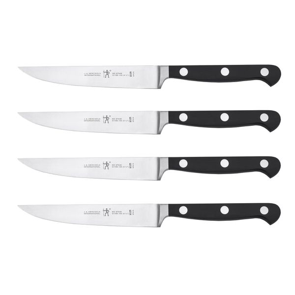 HENCKELS Classic Razor-Sharp Steak Knife Set of 4, German Engineered Informed by 100+ Years of Mastery, Black/Stainless Steel