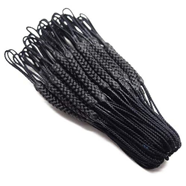 Rayon Double Base String Set of 50 Straps Netting Cord Amulet (Black)