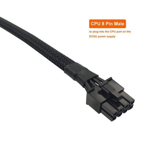 YEZriler CPU Cable for EVGA PSUs, 8 Pin to 8 Pin (4+4 Detachable) Male EPS-12V Motherboard Power Adapter Sleeved 25-Inch (63cm)