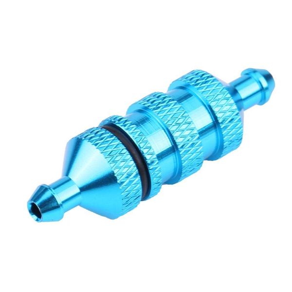 RC Car Oil Fuel Filter, HSP Alloy Aluminum Oil Nitro Fuel Filter for 1/8 1/10 Scale RC Model Car(Blue)