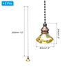 PATIKIL Ceiling Fan Pull Chain, 2 Pack 12" Decorative Diamond Pendant Chain Extender Charm Extension Pull String for Ceiling Fans Light Lamp, Yellow