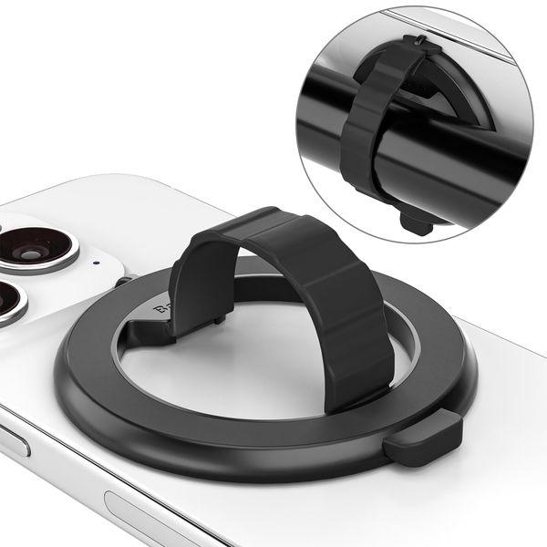 BoYata Magnetic Phone Ring Holder, Double-Sided Strong Magnets Phone Grip with Adjustable Silicon Strips, Soft MagSafe Phone Grips for iPhone Pro Max 15/14/13/12