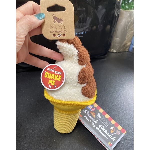 P.L.A.Y Pet Dog Plush Ice Cream Cone FUN Toy Snack Attack