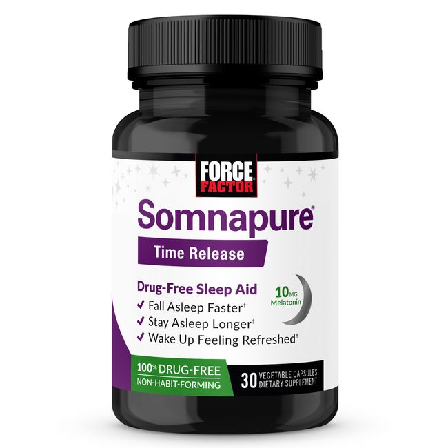 Force Factor Somnapure Time Release Melatonin 10 MG Drug-Free Sleep Aid