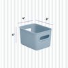 Superio 1.5 L Mini Ribbed Storage Bin- Plastic Storage Basket (Blue, 6 Pack)