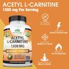 Acetyl L-carnitine 1500Mg Capsules High Potency 100 Count Nutritional Supplement
